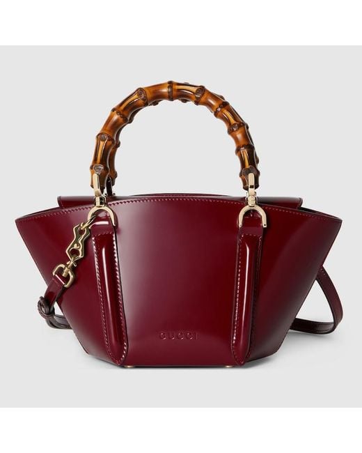 Gucci Red Mini-Shopper Mit Bambusgriff