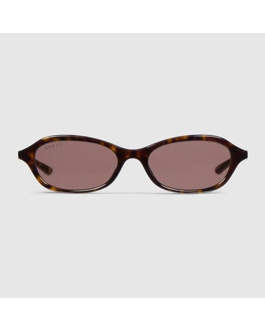 Gucci Brown Oval-Frame Sunglasses