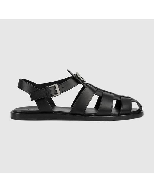 Gucci Black Sandal With Buckle for men