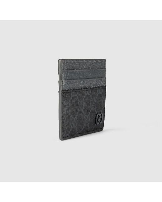 Gucci Gray GG Card Case With GG Detail for men