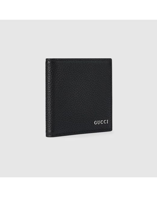 Cartera Bi-fold con Logotipo Gucci de hombre de color Black