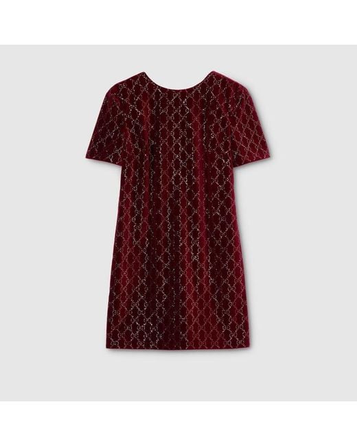 Gucci Embroidered Cotton Velvet Dress