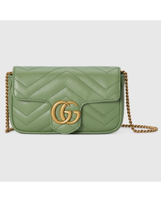 Gucci Green GG Marmont Matelassé Super Mini Bag