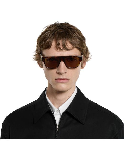 Gucci Brown Rectangular Frame Sunglasses for men