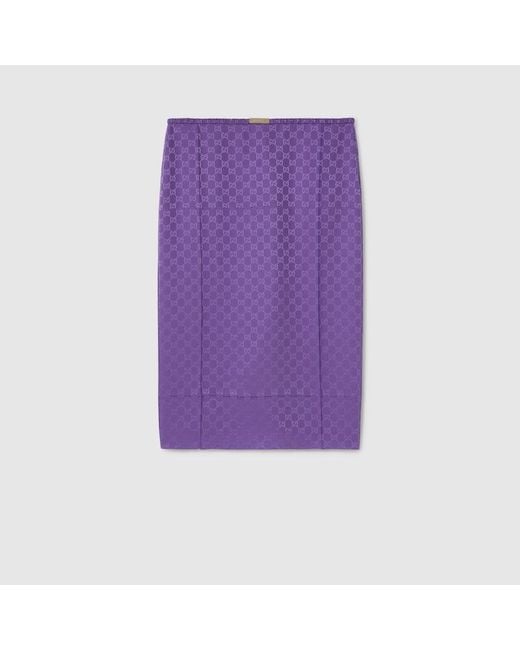 Jupe En Jacquard De Soie Gg, Taille Gucci en coloris Purple