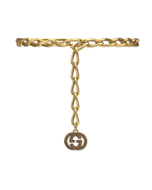 Gucci Chain Belt With Interlocking G in Metallic Lyst