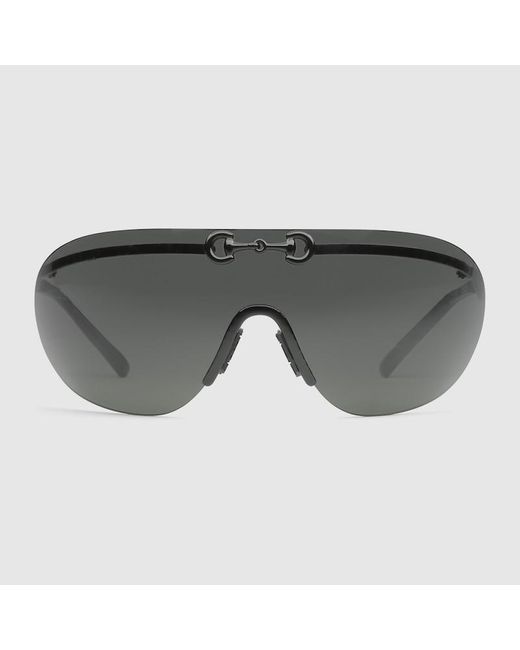 Gucci Gray Mask-shaped Sunglasses for men