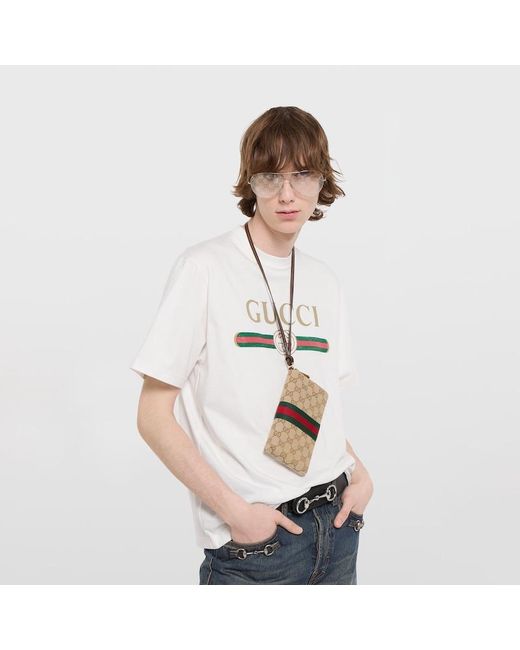 Gucci Natural Gg Case For Iphone With Strap for men
