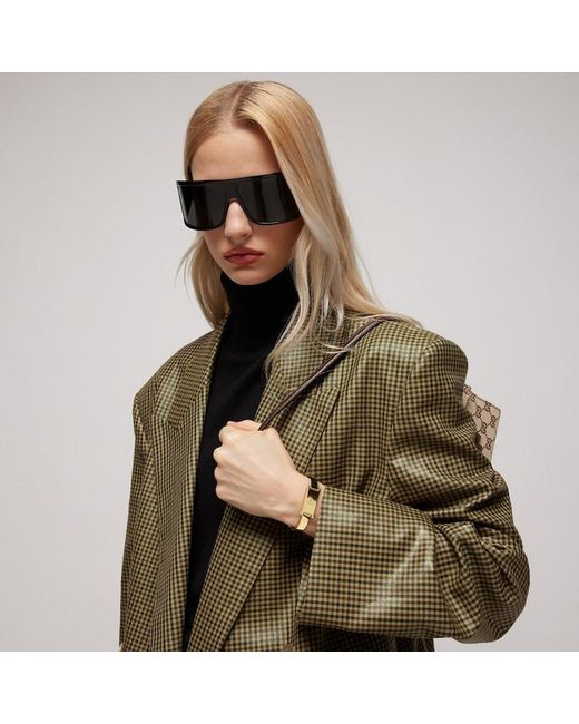 Gucci Metallic Stirrup Motif Bangle Bracelet