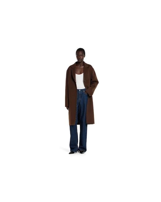 Gucci リバーシブル シルクウール コート, ブラウン, ウェア Brown