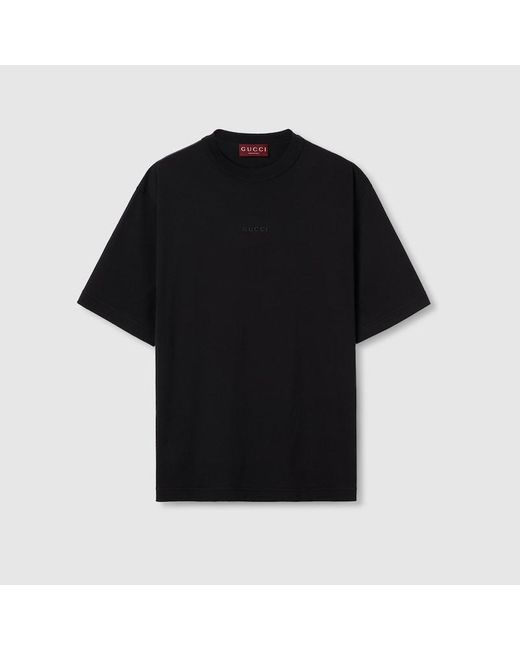 Gucci T-Shirt Aus Baumwolljersey Mit Stickerei in Black für Herren