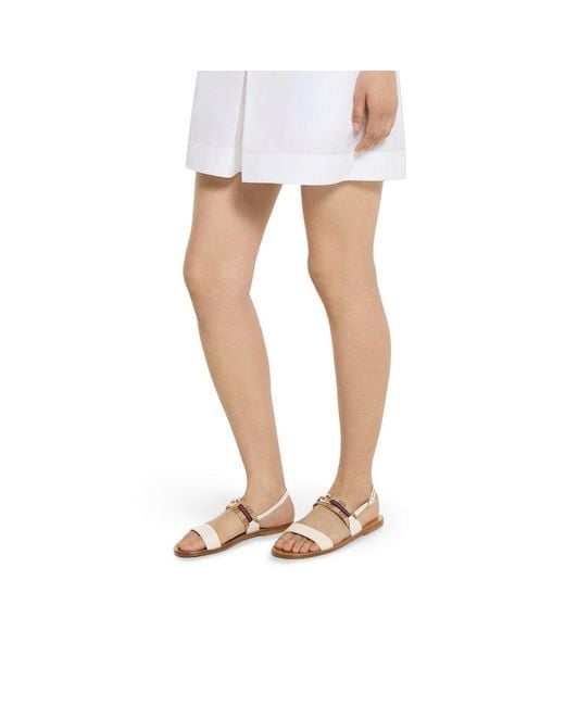 Sandalo Donna Con Incrocio Gg E Motivo Web, Taglia di Gucci in White