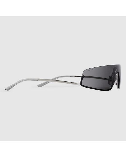 Gucci Gray Mask-shaped Frame Sunglasses for men