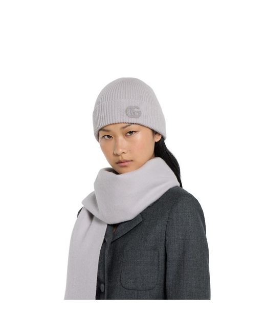 Bonnet En Cachemire Avec Empiècement, Taille Gucci en coloris Gray