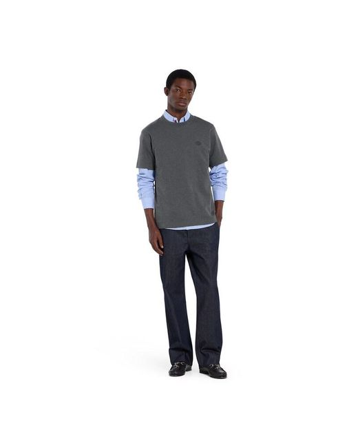 Gucci Gray Cotton Jersey T-Shirt With Embroidery for men