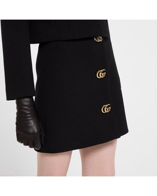 Gucci Black Wool Midi Skirt