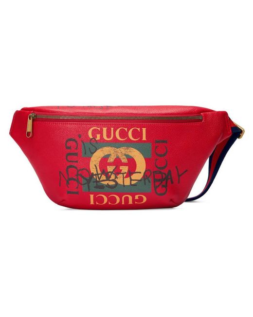 Gucci Red Coco Capitán Logo Belt Bag
