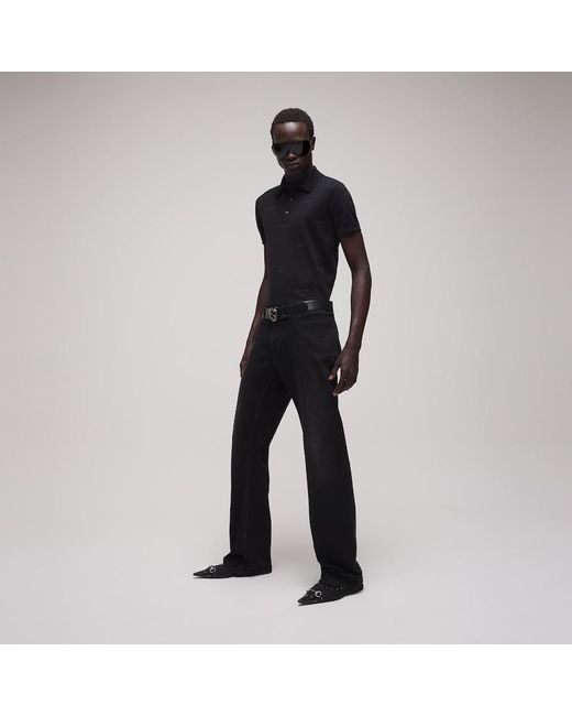 Gucci Black Wool Silk Jacquard Polo Shirt for men