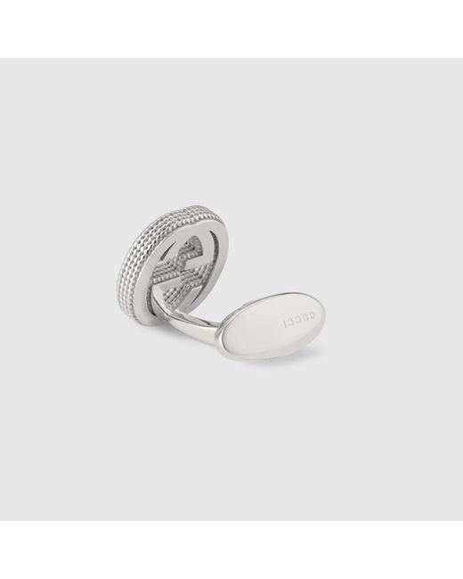Gucci Metallic Interlocking Cufflinks for men