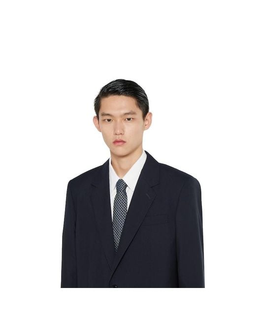 Gucci Gray Horsebit Silk Jacquard Tie for men