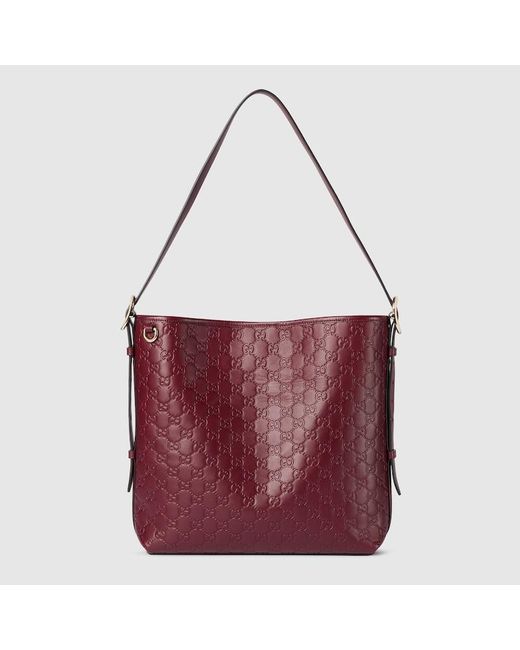 Gucci Purple Gg Emblem Medium Shoulder Bag, Leather