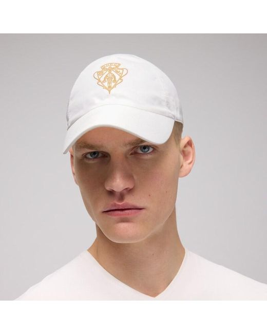 Gucci White Cotton Baseball Hat With Embroidery for men