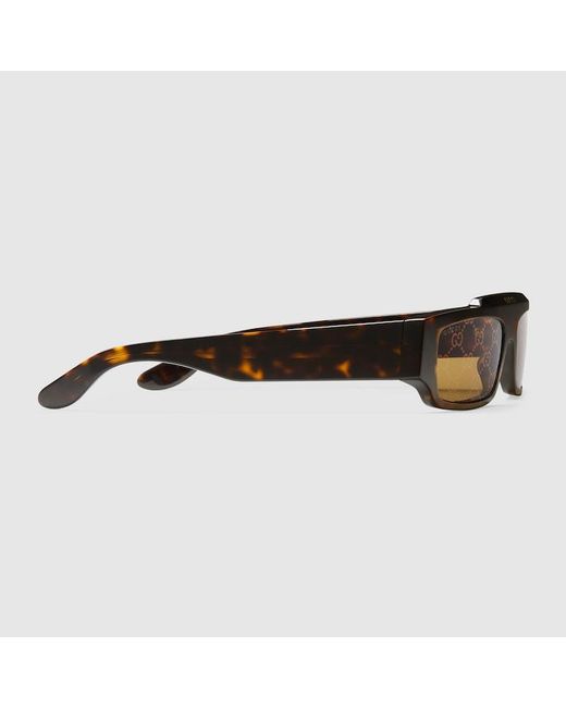 Gucci Brown Rectangular-frame Sunglasses for men