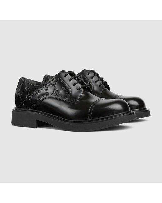 Scarpa Stringata Uomo Con Dettaglio Gg, Taglia di Gucci in Black da Uomo