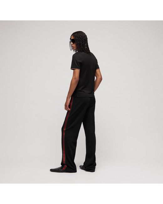 Gucci Black Silk Jersey Polo Shirt With Web for men
