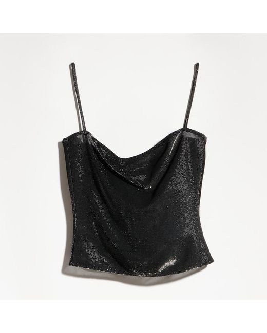 Gucci Black Jersey Top With Iridescent Effect, Size 40 It, Ready-To-Wear