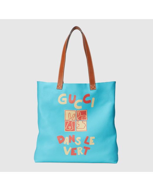 Gucci Großer Shopper mit " Dans Le Vert"-Print in Blue für Herren