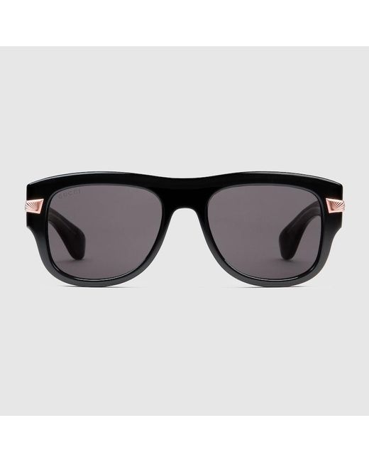 Gucci Black Squared Frame Sunglasses for men