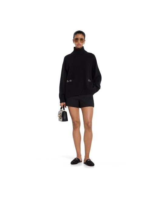 Gucci Black Wool Cashmere Sweater With Horsebit, Ready-To-Wear