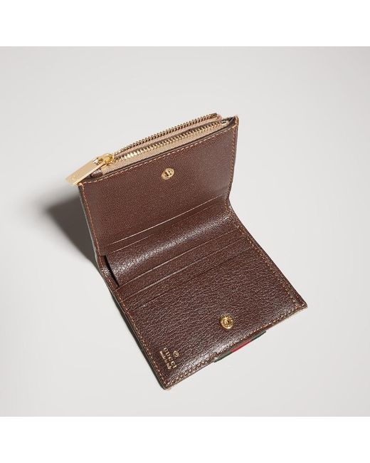 Gucci Natural Small Wallet With Web, Gg Canvas