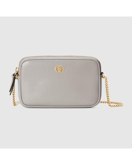 Gucci Gray GG Marmont Super-Mini-Tasche