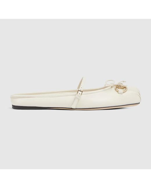 Gucci White Horsebit Mule, Leather