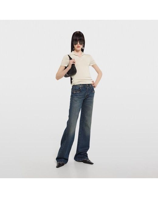 Gucci White Cashmere Silk Polo Shirt With Embroidery