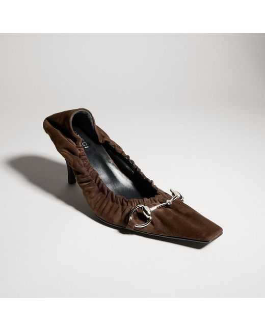 Gucci Brown Vittoria Pump With Elastic, Uk