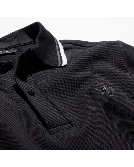 Gucci Black Cotton Piquet Polo Shirt With Embroidery for men