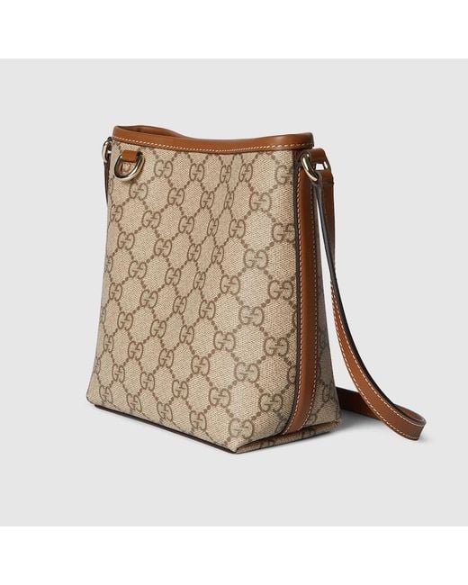 Gucci Metallic Gg Emblem Nano Bucket Bag, Gg Canvas