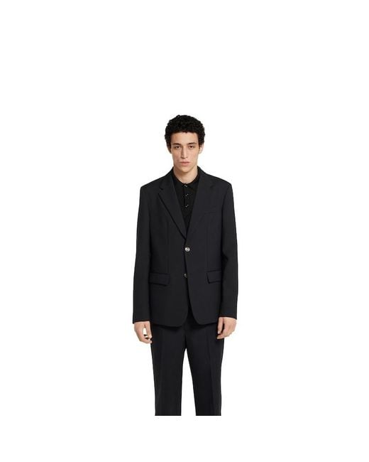 Gucci Black Single-Breasted Wool Jacket for men