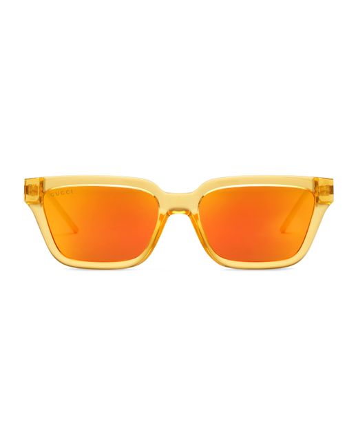 Gucci Sonnenbrille mit rechteckigem Rahmen in Orange für Herren