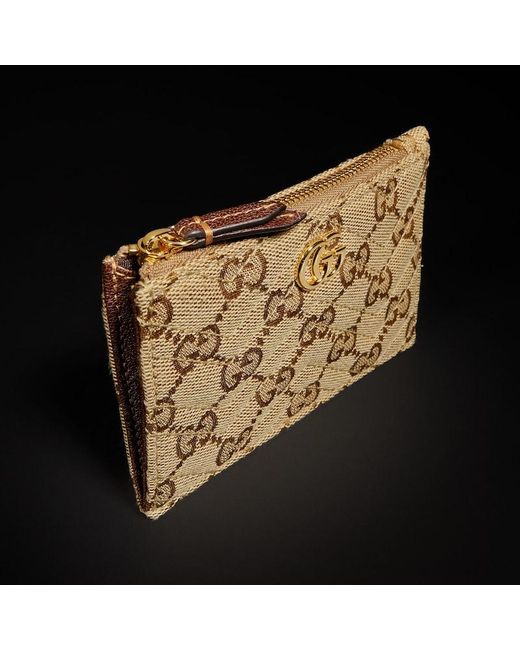 Gucci Metallic Gg Marmont Zip Key Pouch