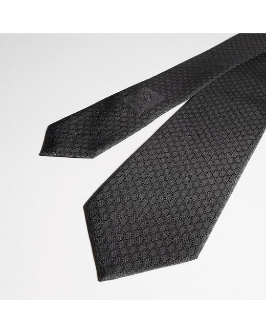 Gucci Gray Gg Silk Jacquard Tie for men