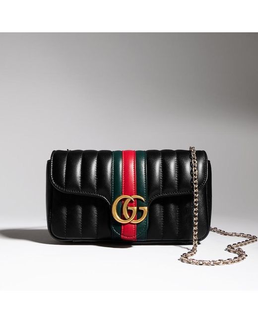 Gucci Black Gg Marmont Small Shoulder Bag