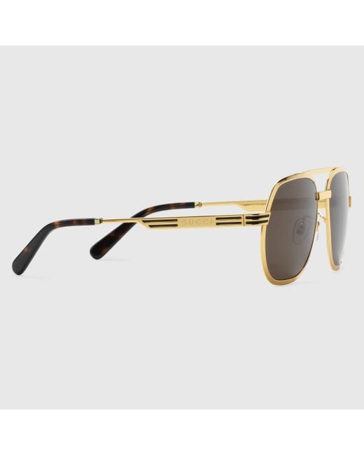 Gucci Sonnenbrille mit Rahmen im Navigator-Stil in Mettallic für Herren |  Lyst CH