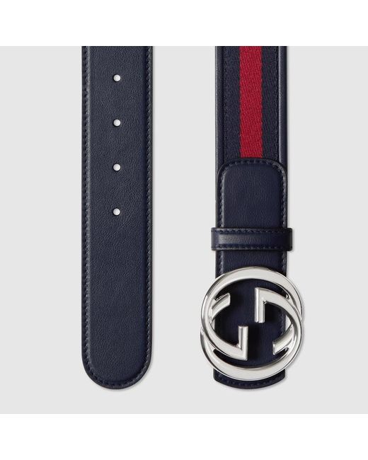 GUCCI インターロッキングベルト リバーシブル リバーシブル レザー ベルト（インターロッキングG バックル）GG
