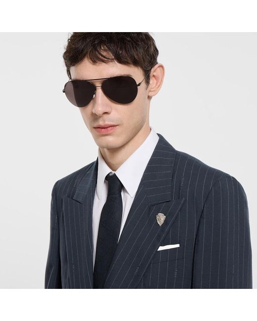 Gucci Blue Pinstripe Wool Jacket for men