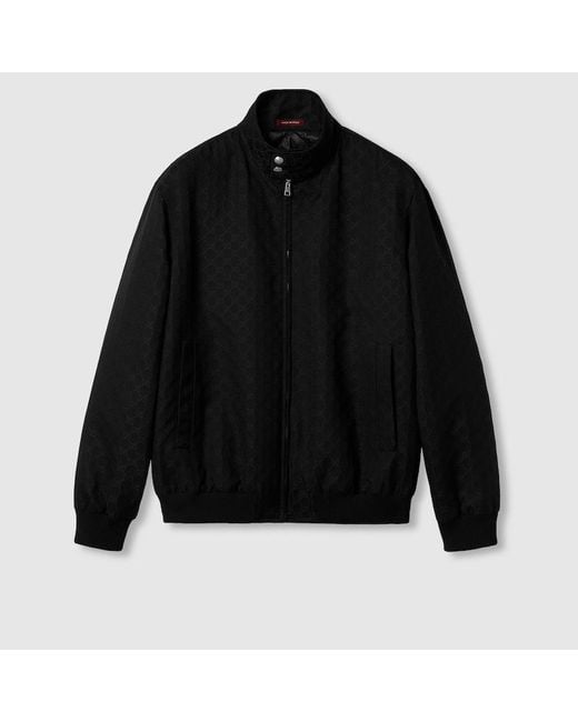 メンズ Gucci Ggコットン リップストップ ジャケット, ブラック, ウェア Black