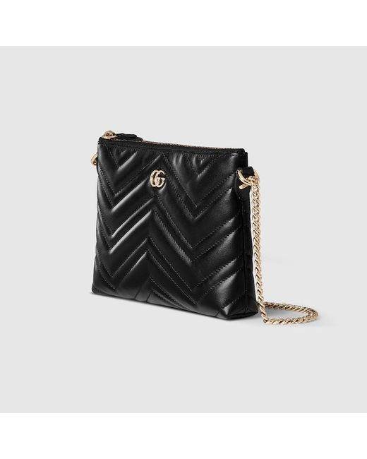 Pochette Gg Marmont Avec Chaîne Gucci en coloris Black